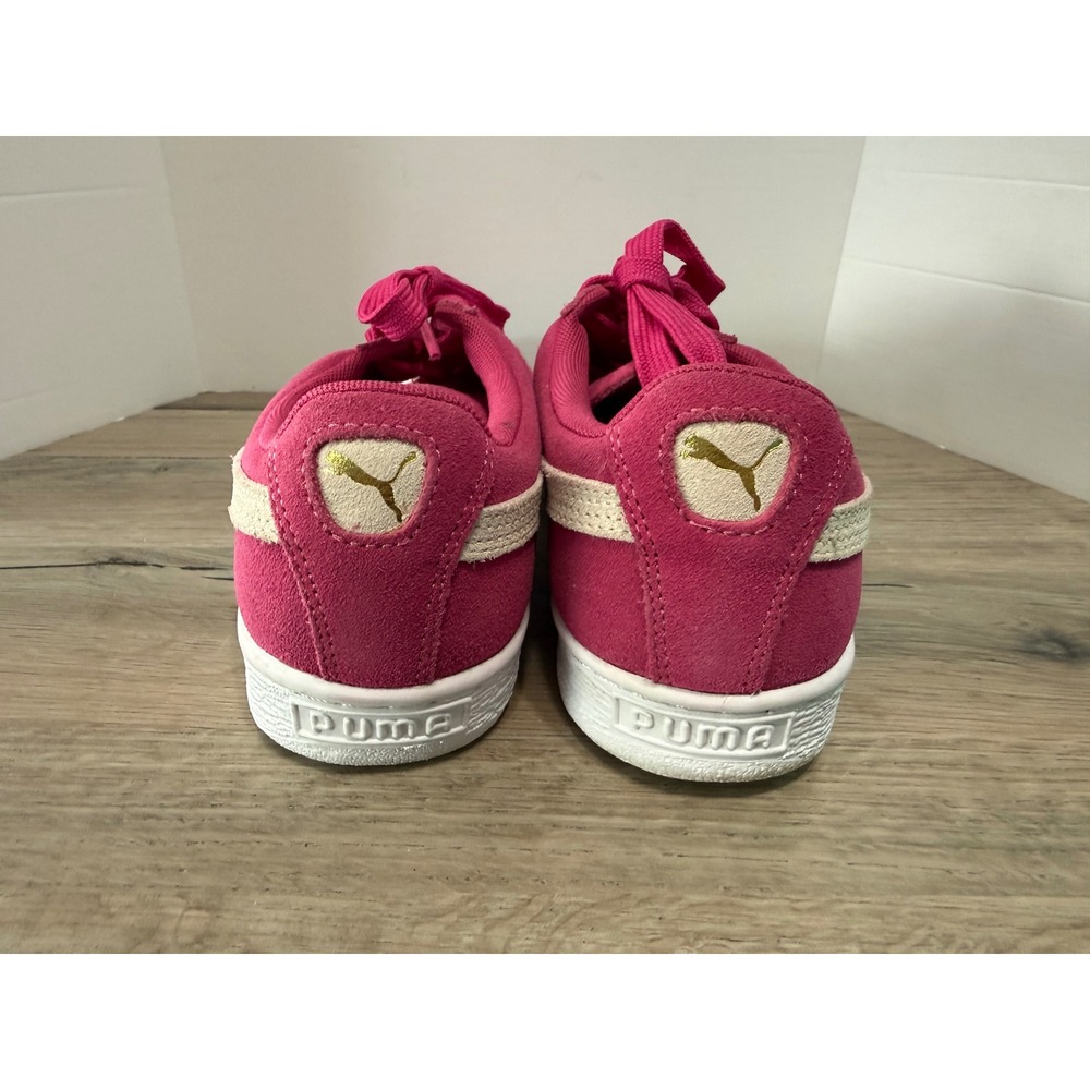 Puma Suede Classic Sneakers Womens 8.5 Pink White 355462 38 Low Top Retro Shoes - Picture 3 of 9